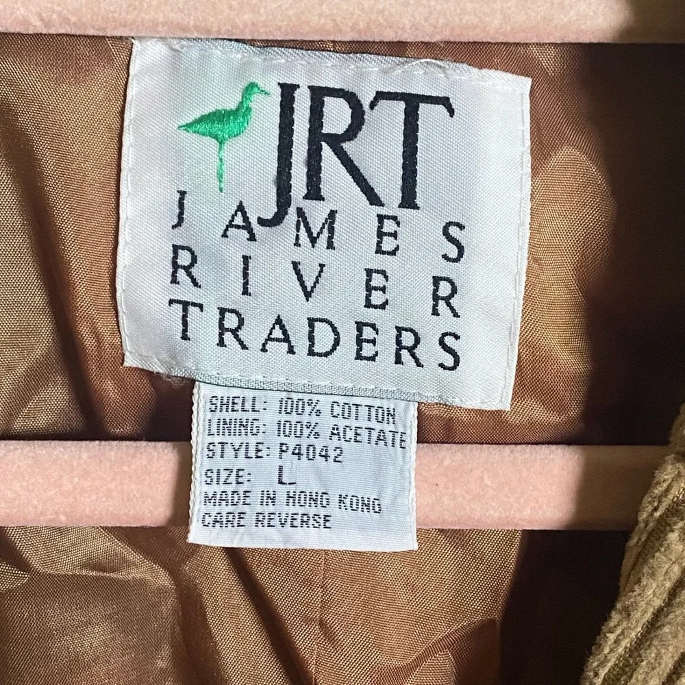 Vintage‎ James River Traders Mens Tan Corduroy 3-Button Blazer Sport Coat Size L